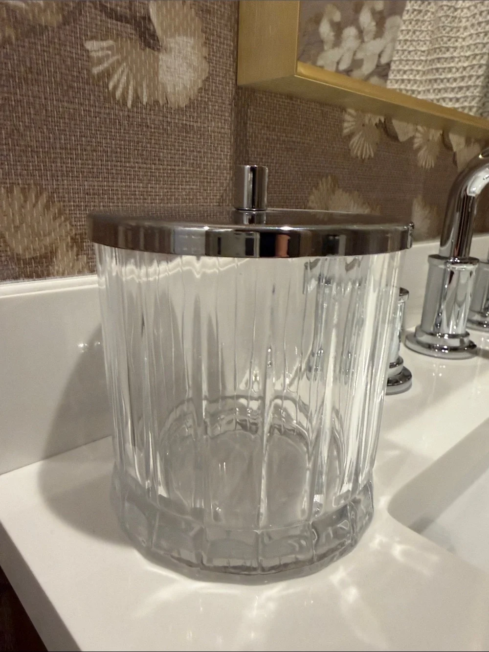 Vanity Glass Lidded Jars, Set of 2